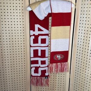 49ers Red and Gold NFL Scarf with raised embroidered logo